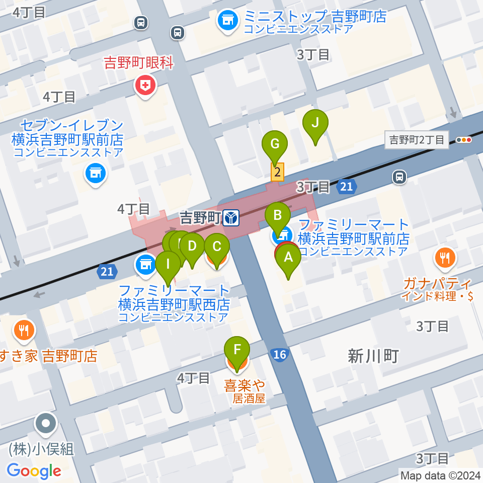 こびとさん周辺のファミレス・ファーストフード一覧地図