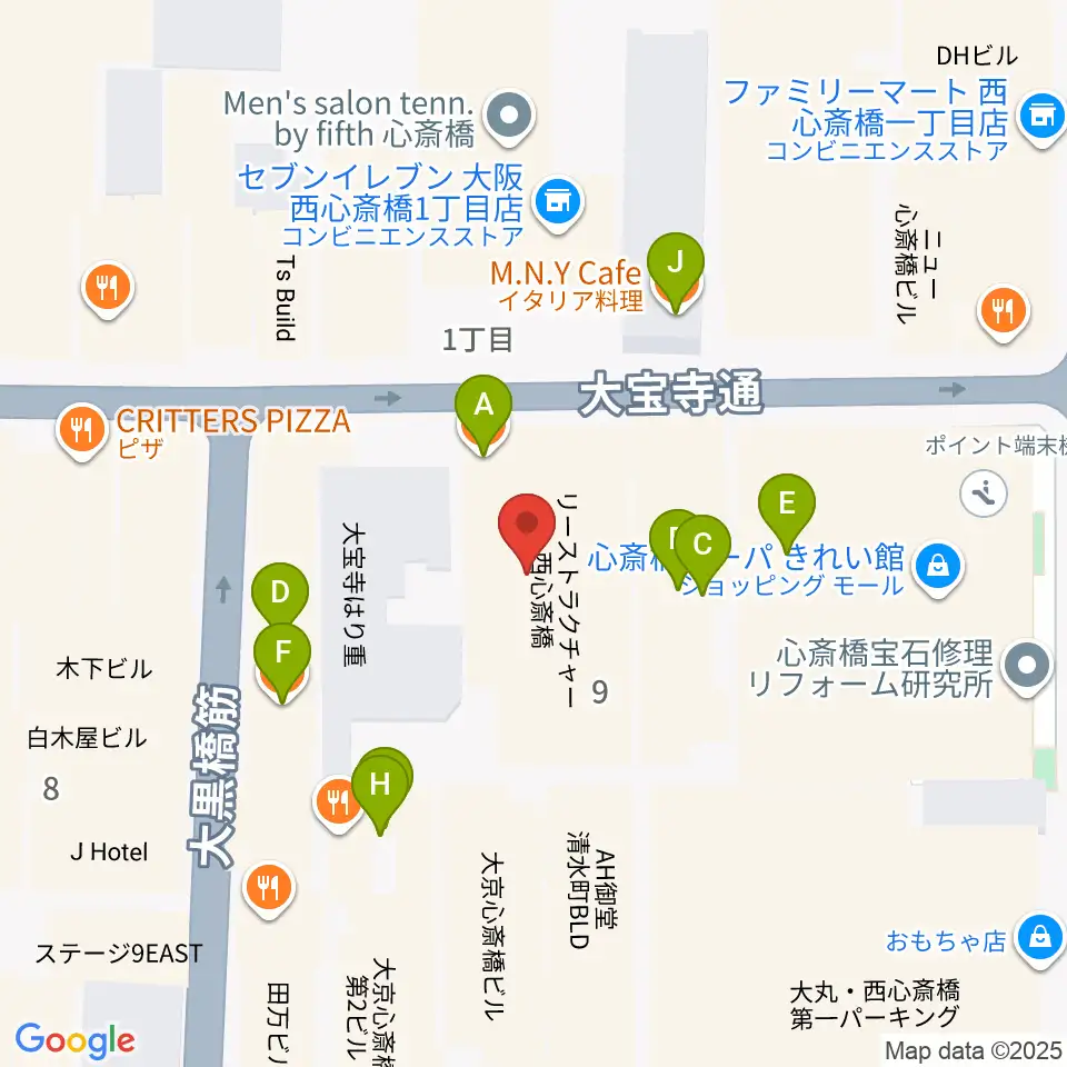 レコードショップ rare groove周辺のファミレス・ファーストフード一覧地図