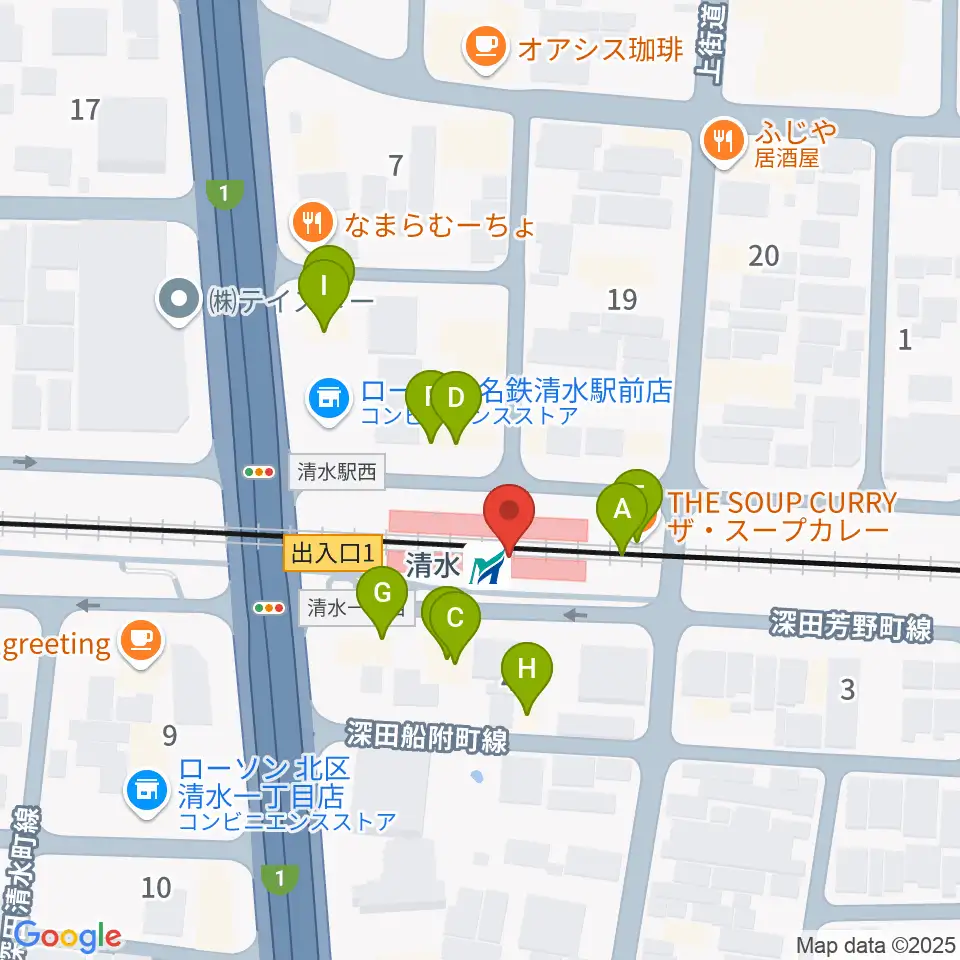 STIFF SLACK周辺のファミレス・ファーストフード一覧地図