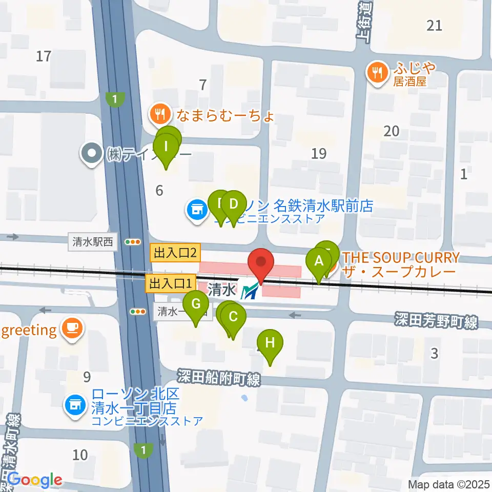 STIFF SLACK周辺のファミレス・ファーストフード一覧地図