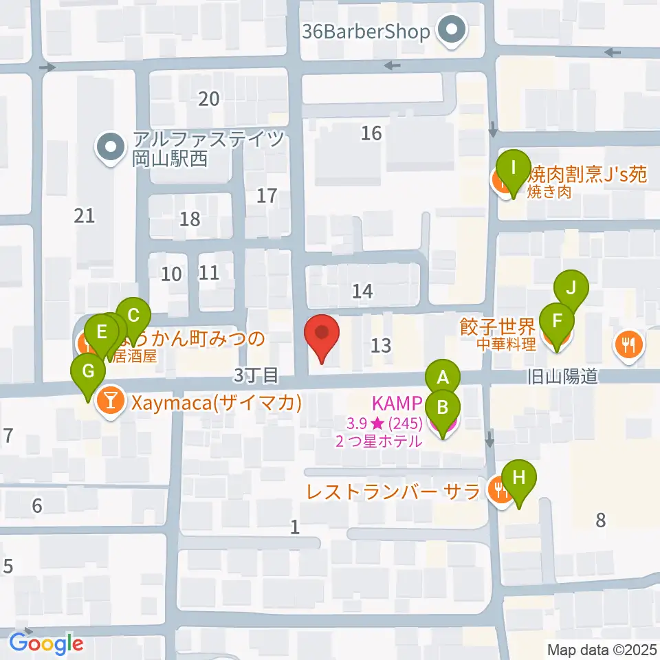 MEDEL MUSIC周辺のファミレス・ファーストフード一覧地図