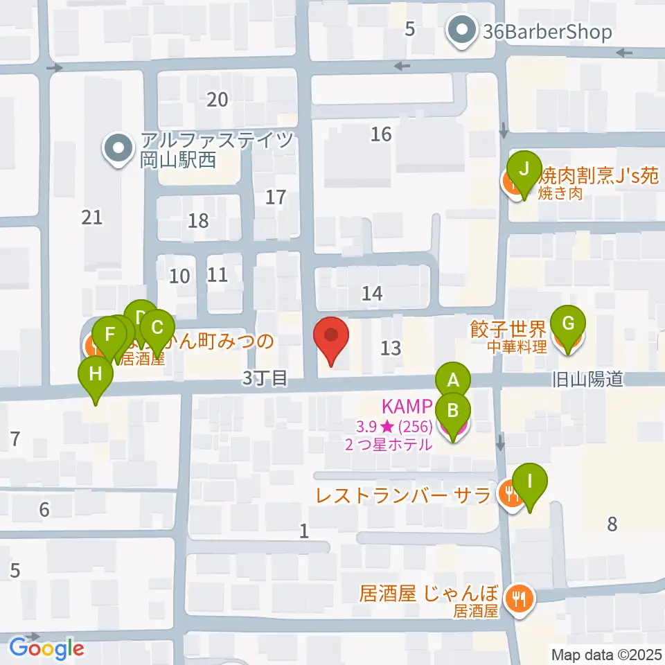 MEDEL MUSIC周辺のファミレス・ファーストフード一覧地図