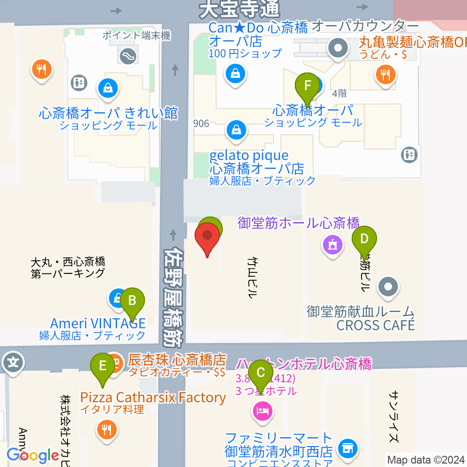 VOXMUSIC周辺のファミレス・ファーストフード一覧地図