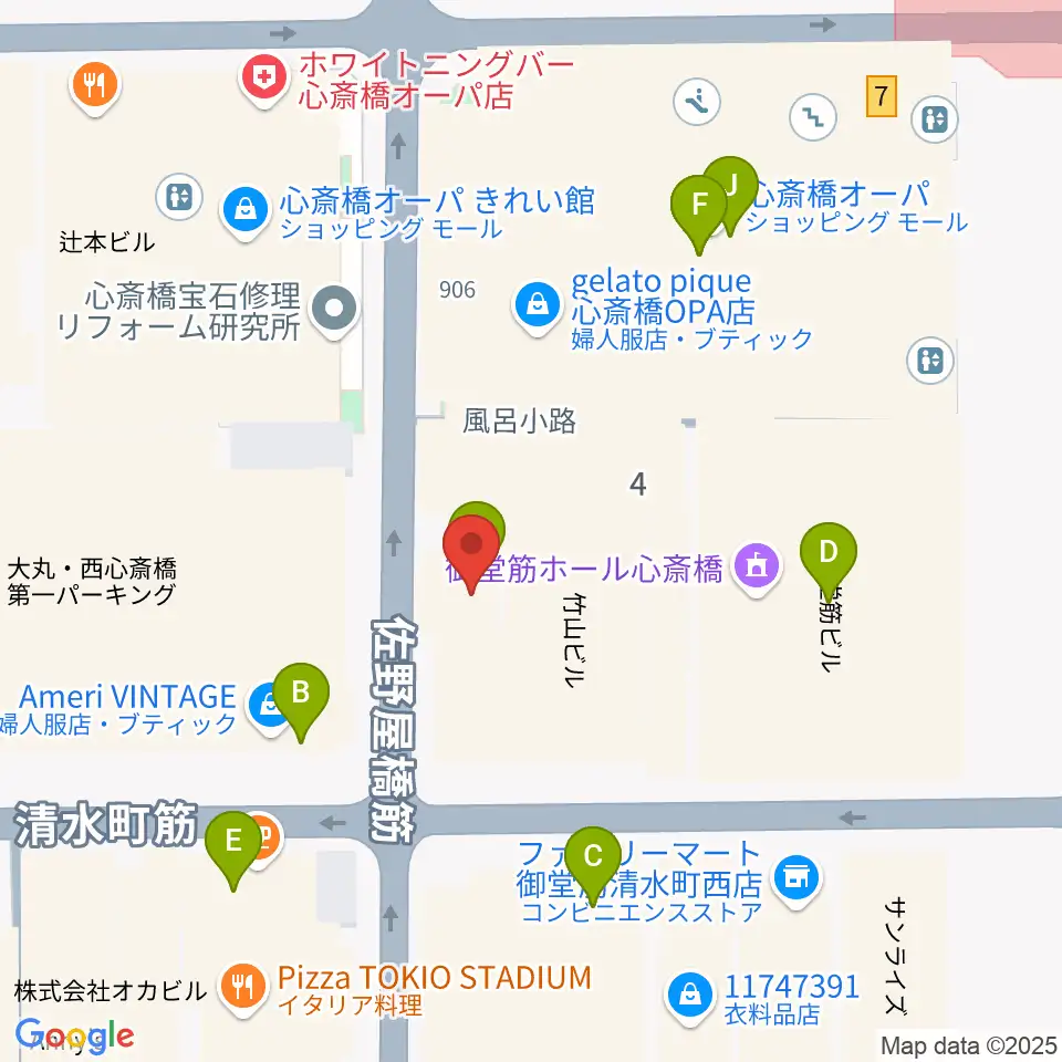 VOXMUSIC周辺のファミレス・ファーストフード一覧地図