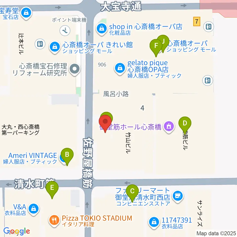 VOXMUSIC周辺のファミレス・ファーストフード一覧地図