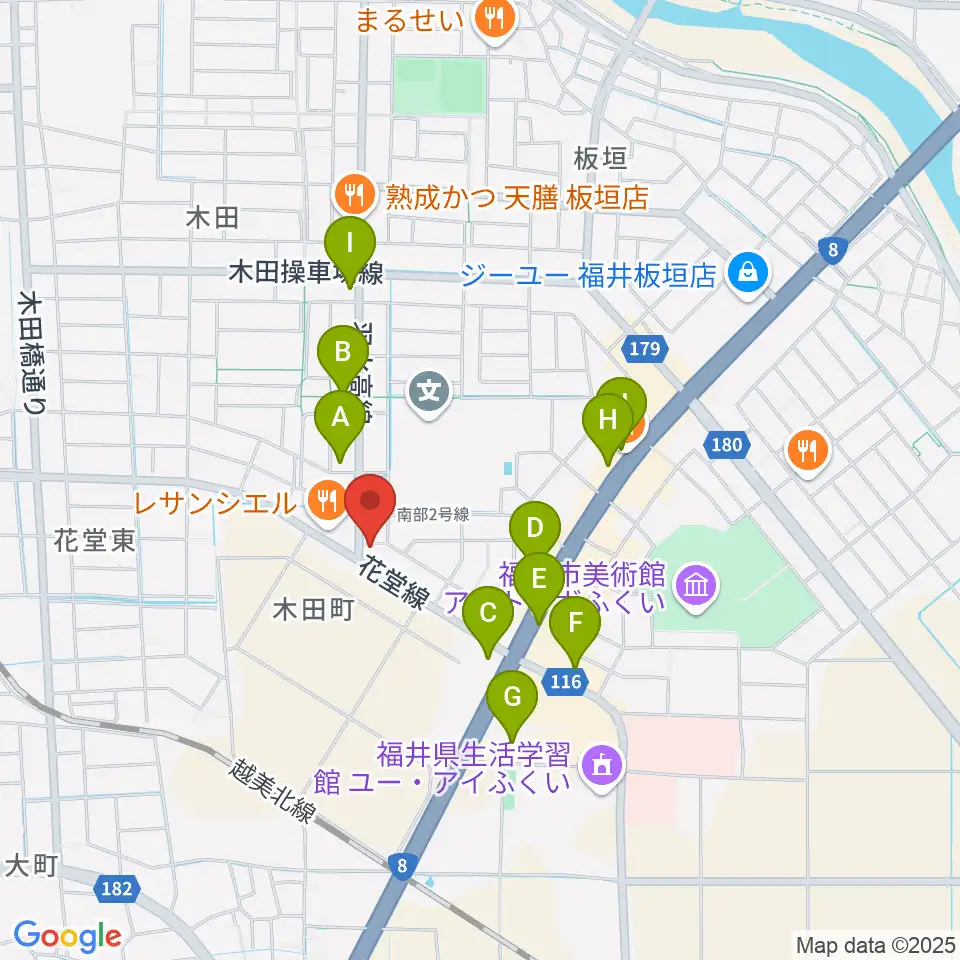 フラミンゴレコーズ周辺のファミレス・ファーストフード一覧地図