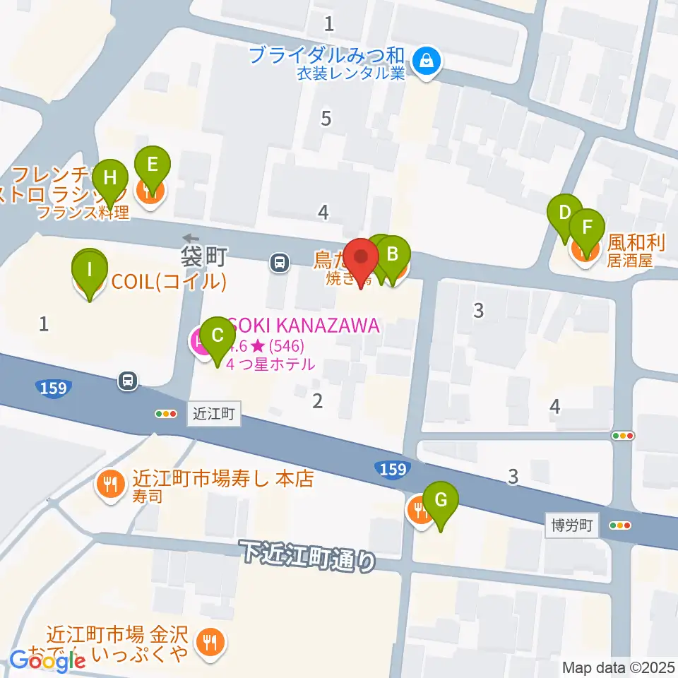 レコード・ジャングル周辺のファミレス・ファーストフード一覧地図