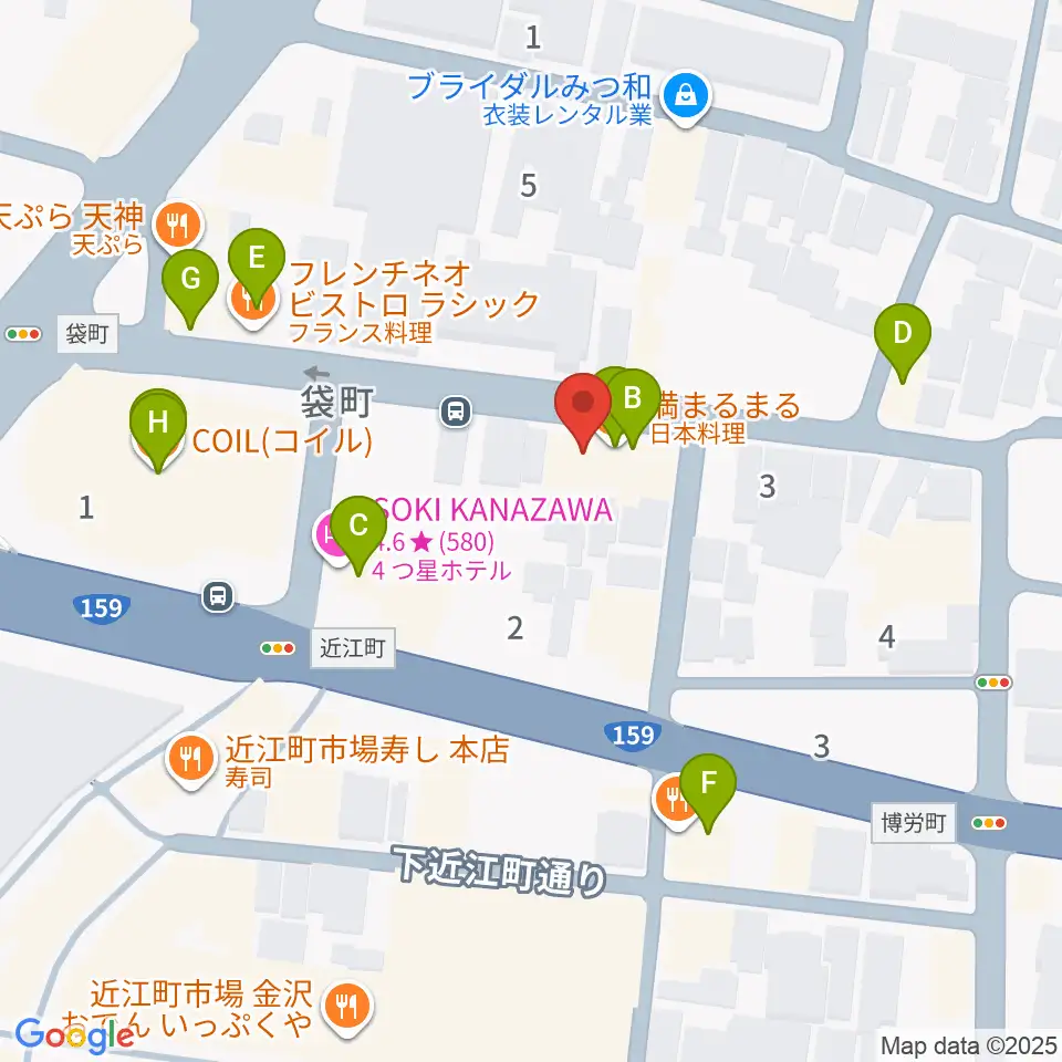 レコード・ジャングル周辺のファミレス・ファーストフード一覧地図