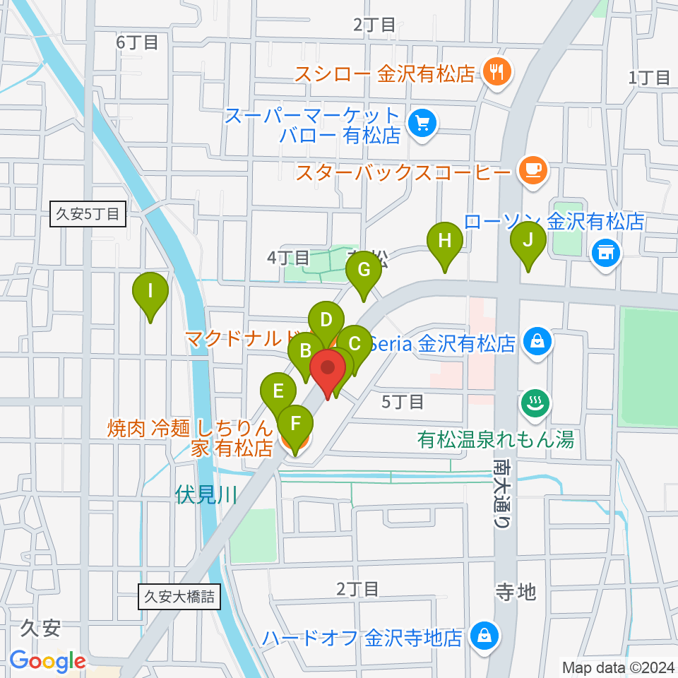 エブリデイ・レコード周辺のファミレス・ファーストフード一覧地図