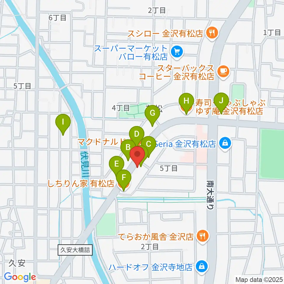 エブリデイ・レコード周辺のファミレス・ファーストフード一覧地図