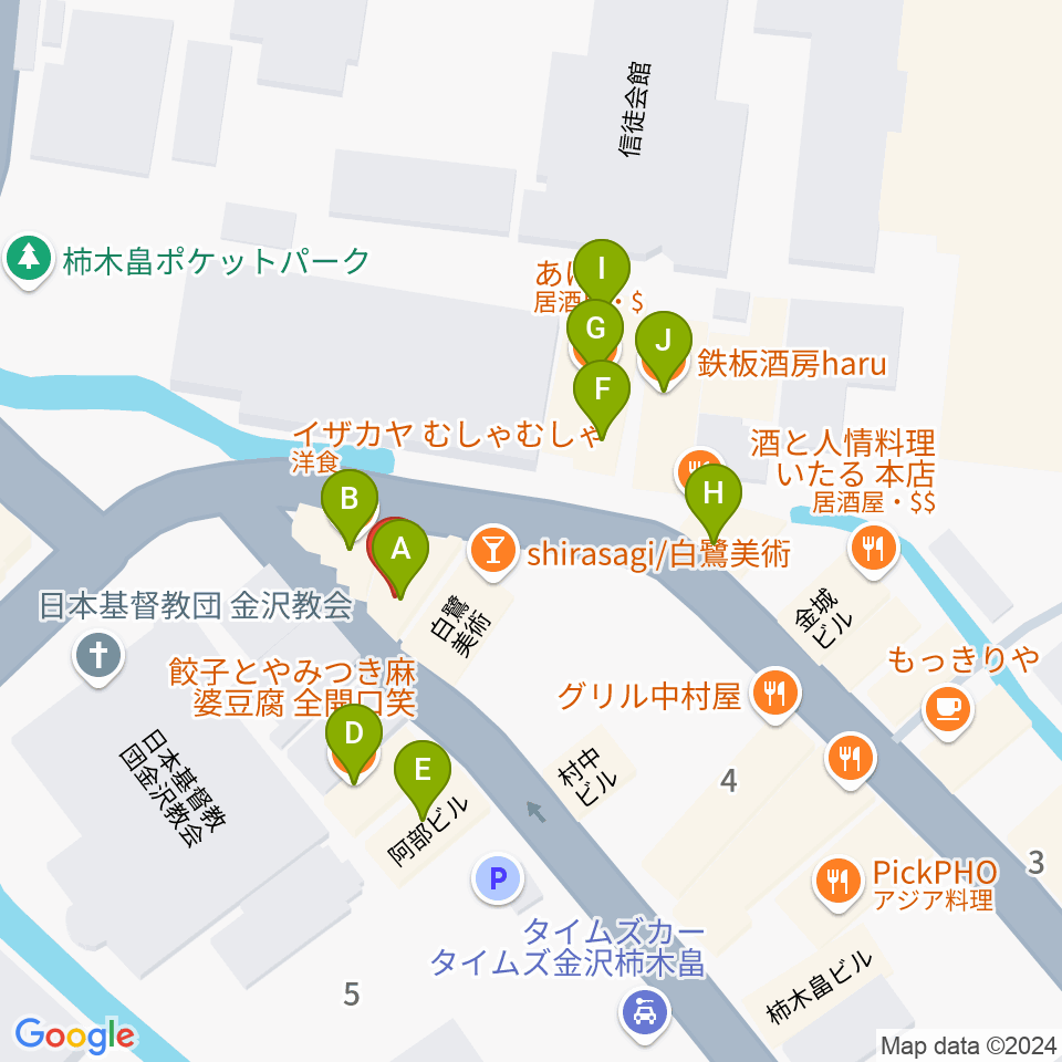 レコード・ビーチパーティ周辺のファミレス・ファーストフード一覧地図