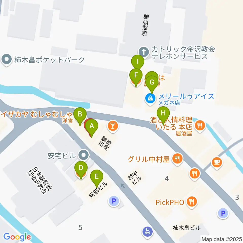 レコード・ビーチパーティ周辺のファミレス・ファーストフード一覧地図