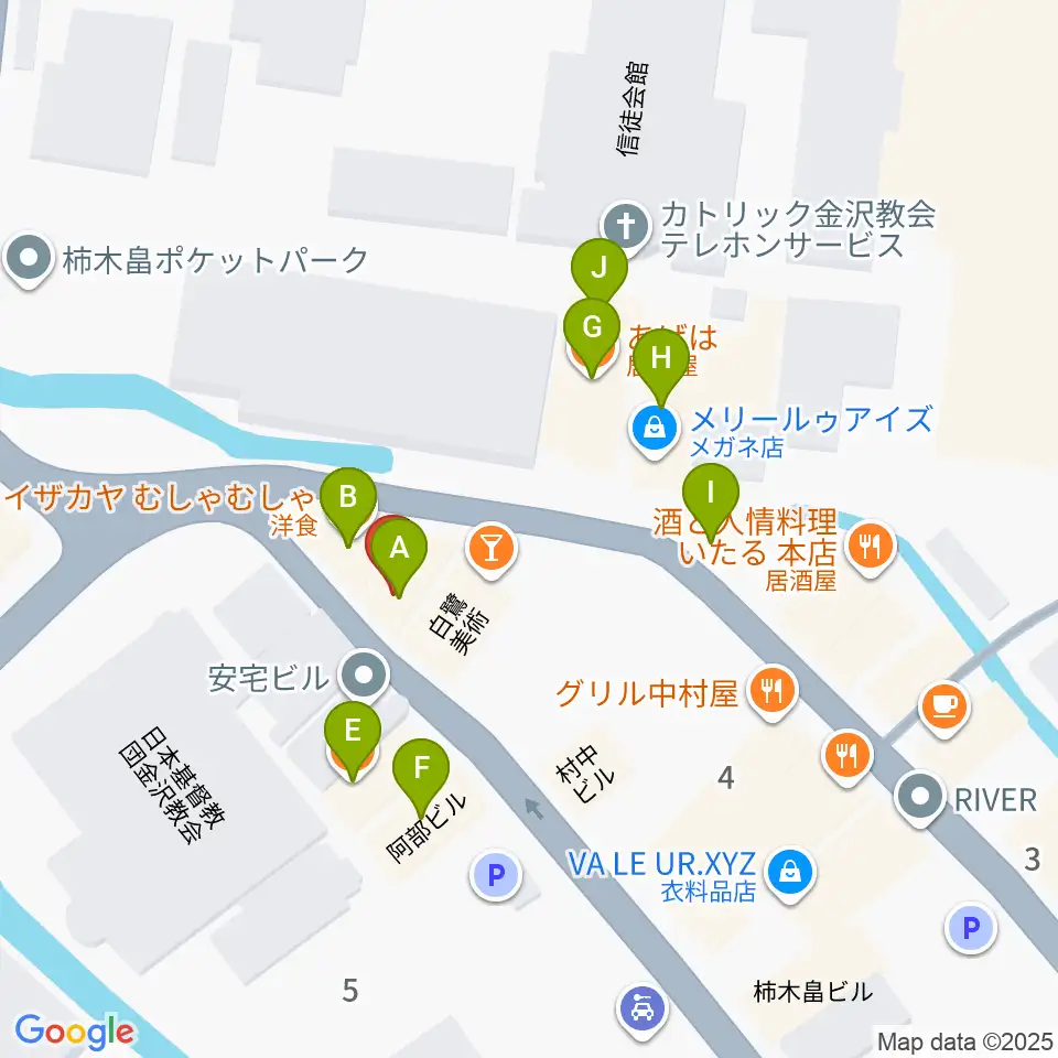 レコード・ビーチパーティ周辺のファミレス・ファーストフード一覧地図