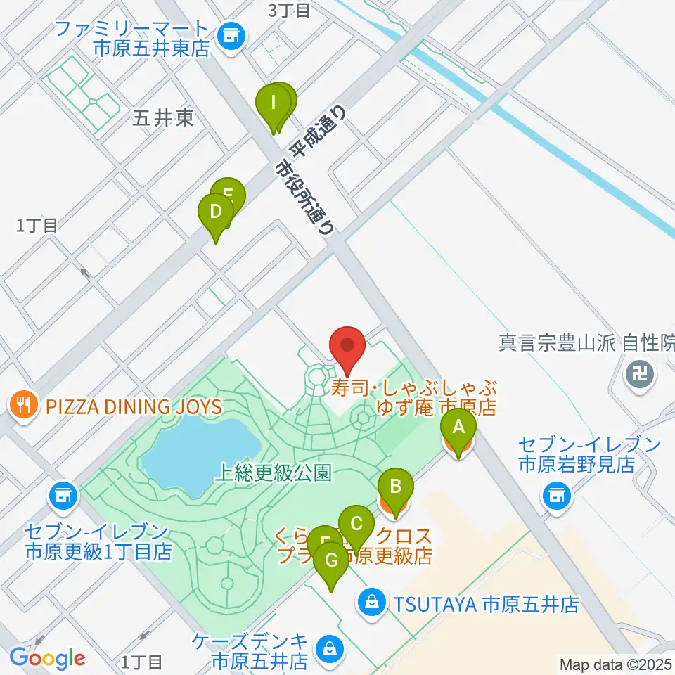 いちはら子ども未来館 weほーる周辺のファミレス・ファーストフード一覧地図