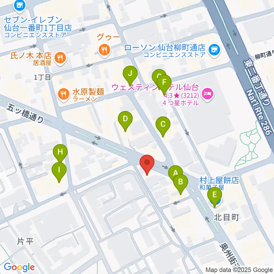 ジェーアンドビー北目町店周辺のファミレス・ファーストフード一覧地図