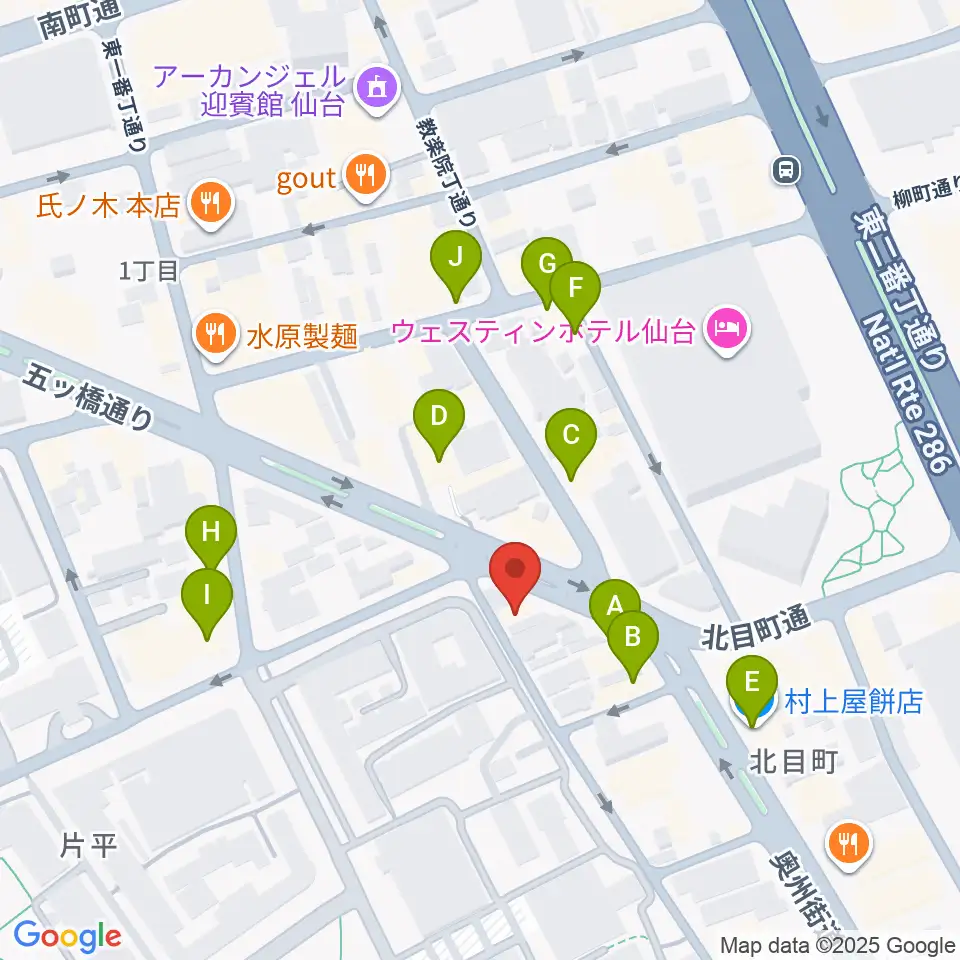 ジェーアンドビー北目町店周辺のファミレス・ファーストフード一覧地図