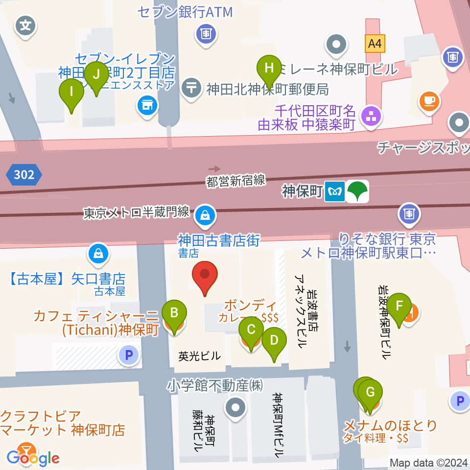 富士レコード社周辺のファミレス・ファーストフード一覧地図