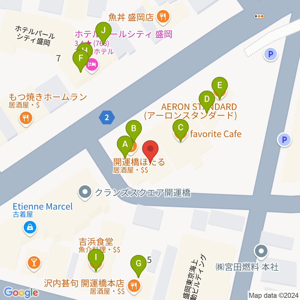 Knowledge Records周辺のファミレス・ファーストフード一覧地図