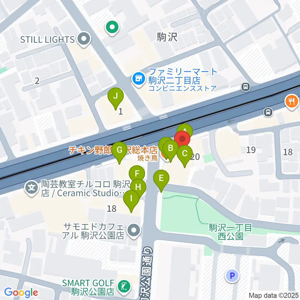 STUDIO ARNEST周辺のファミレス・ファーストフード一覧地図