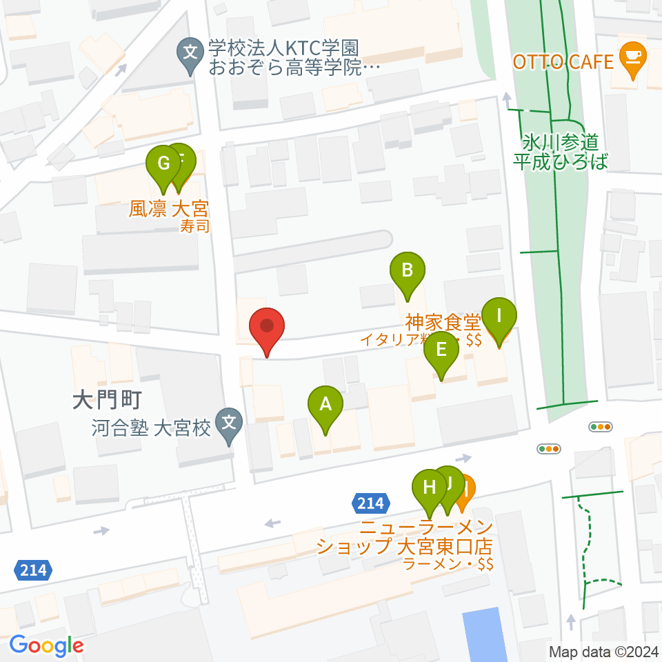 レコード屋グリグリ周辺のファミレス・ファーストフード一覧地図