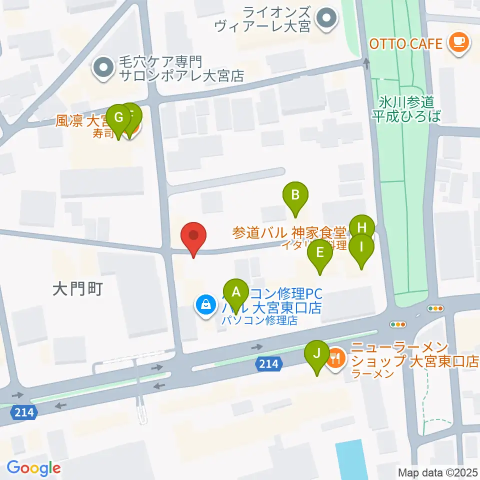 レコード屋グリグリ周辺のファミレス・ファーストフード一覧地図