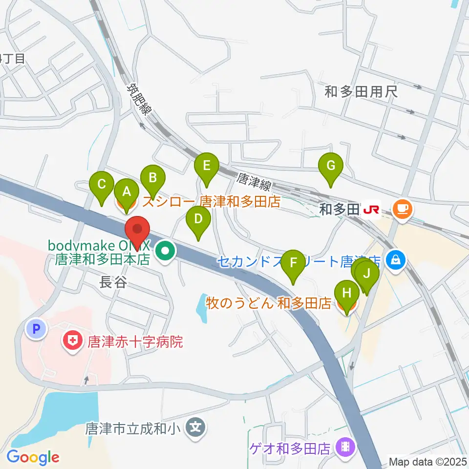 株式会社OLENGE周辺のファミレス・ファーストフード一覧地図