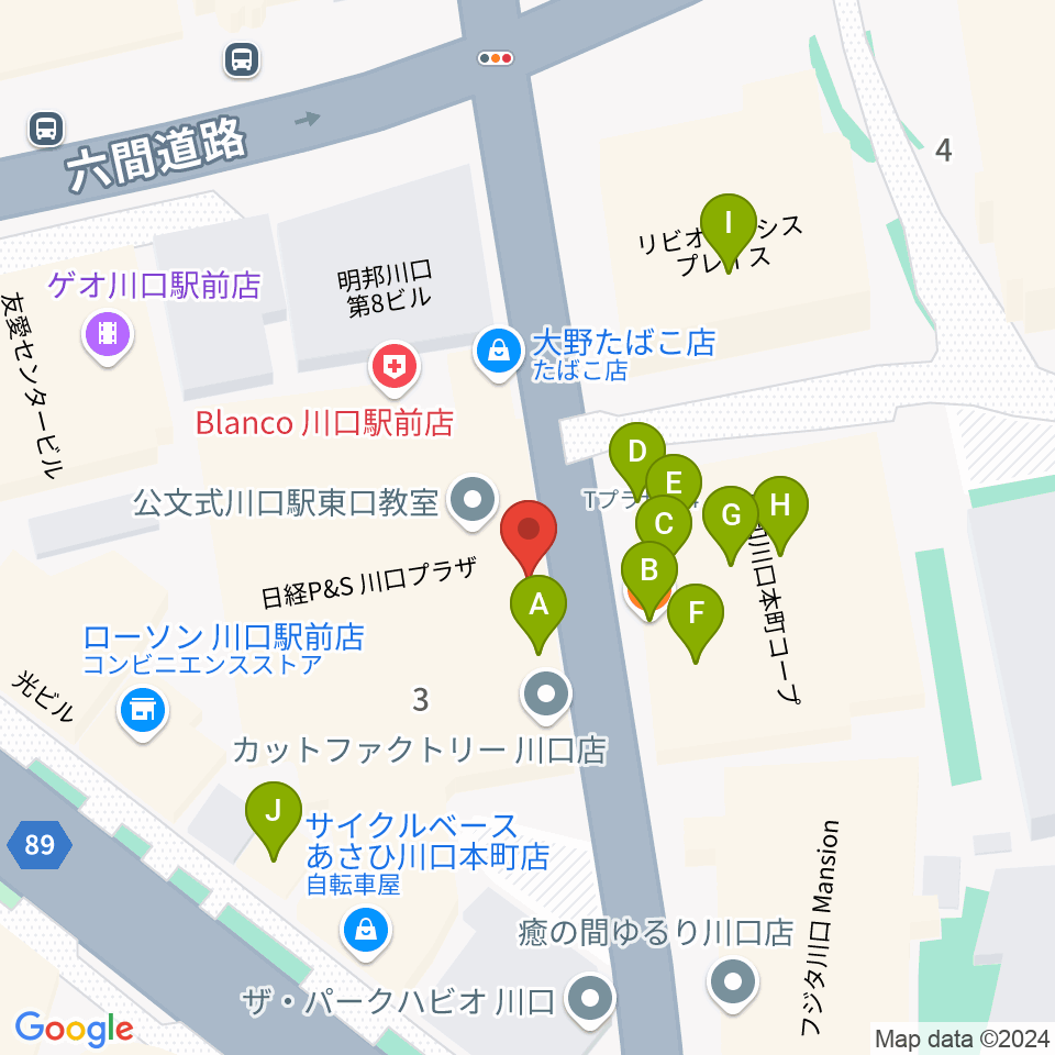 イエローポップ川口店周辺のファミレス・ファーストフード一覧地図