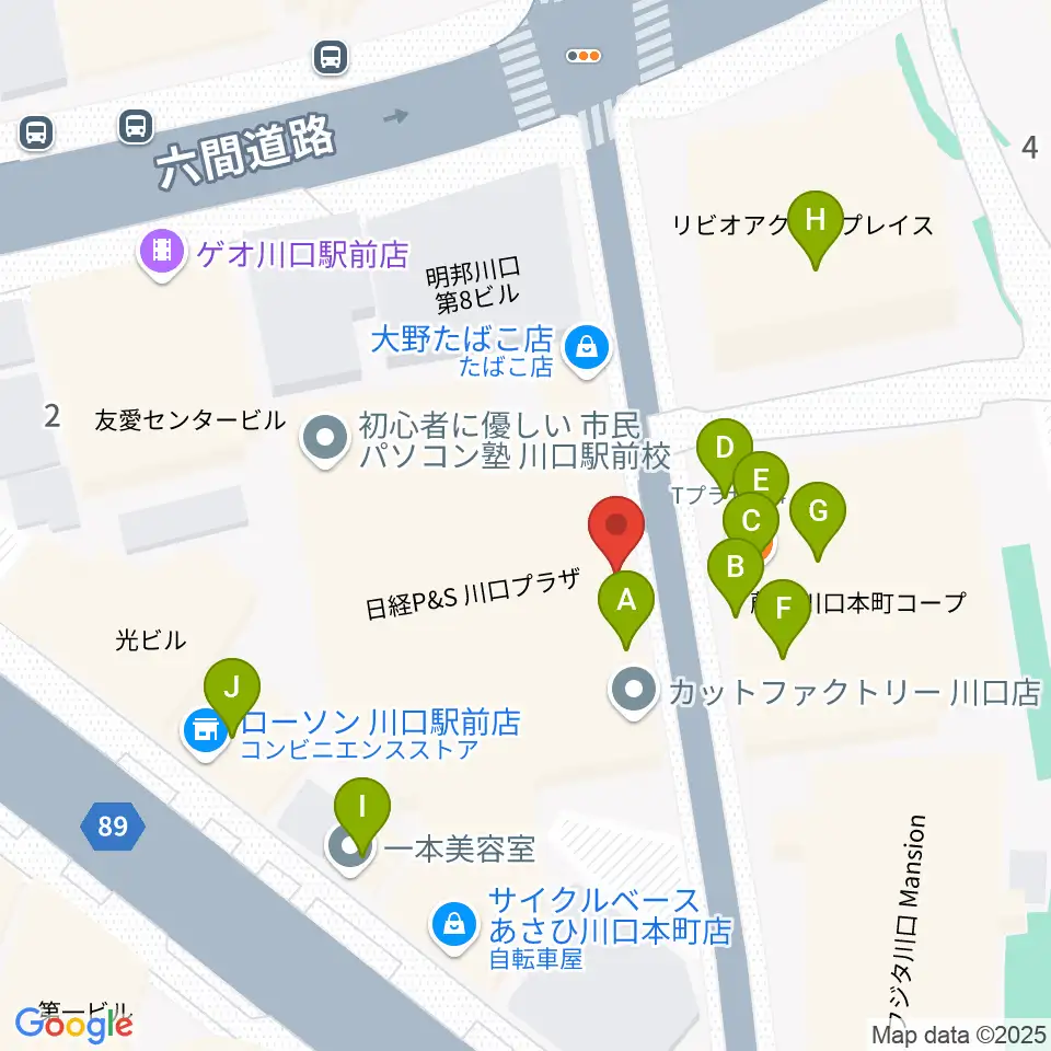 イエローポップ川口店周辺のファミレス・ファーストフード一覧地図