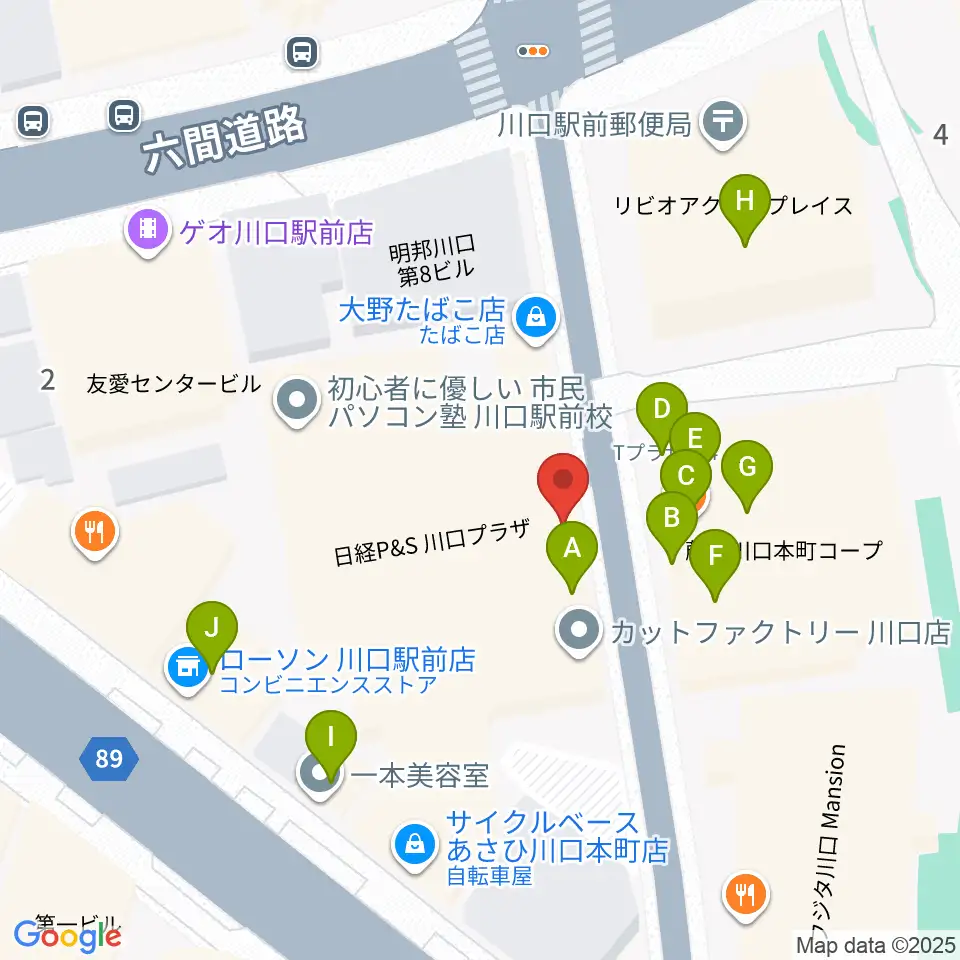 イエローポップ川口店周辺のファミレス・ファーストフード一覧地図
