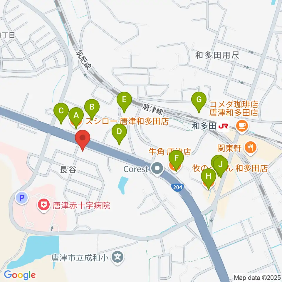 OLENGE周辺のファミレス・ファーストフード一覧地図