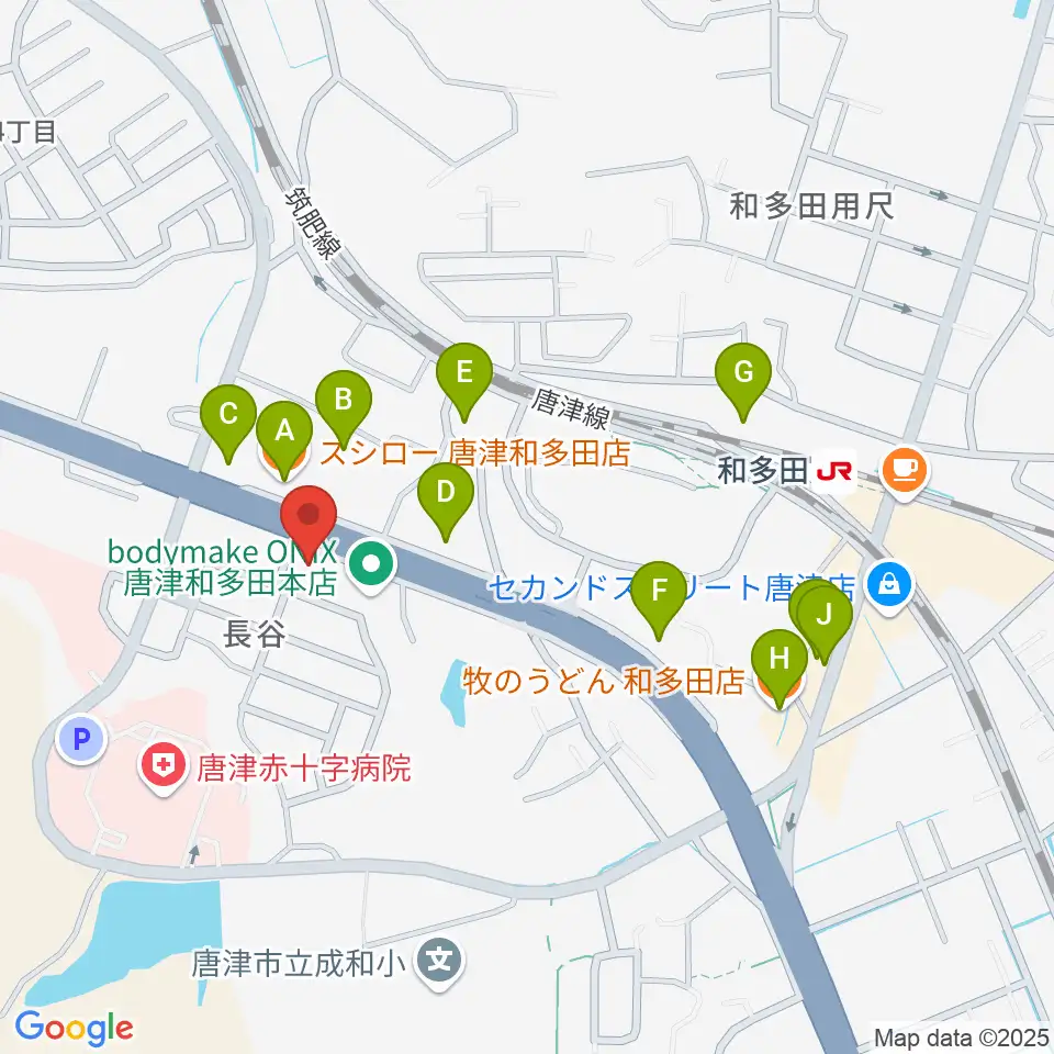 OLENGE周辺のファミレス・ファーストフード一覧地図
