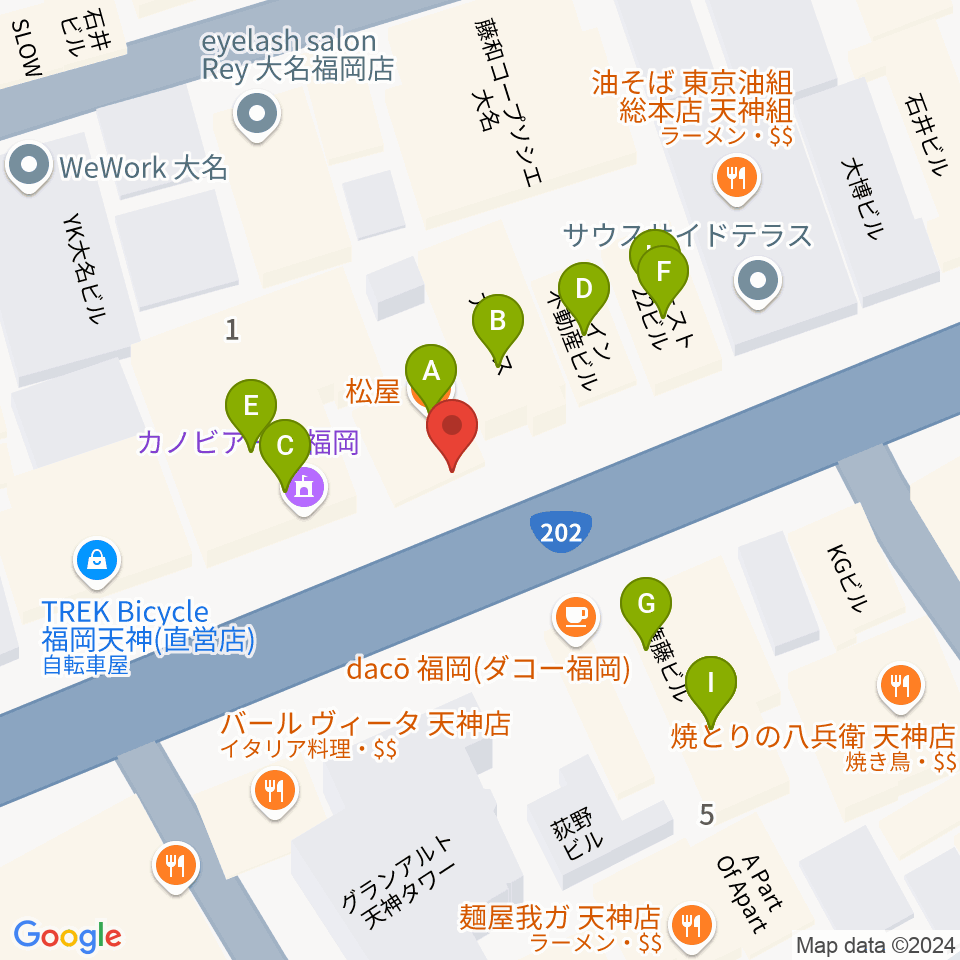 Jazz Club KINGFISH周辺のファミレス・ファーストフード一覧地図