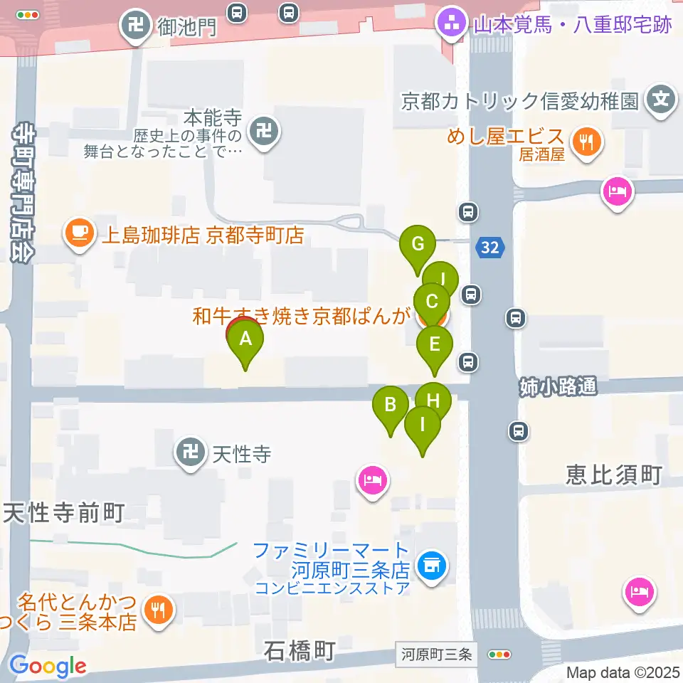 VINYL7 RECORDS周辺のファミレス・ファーストフード一覧地図