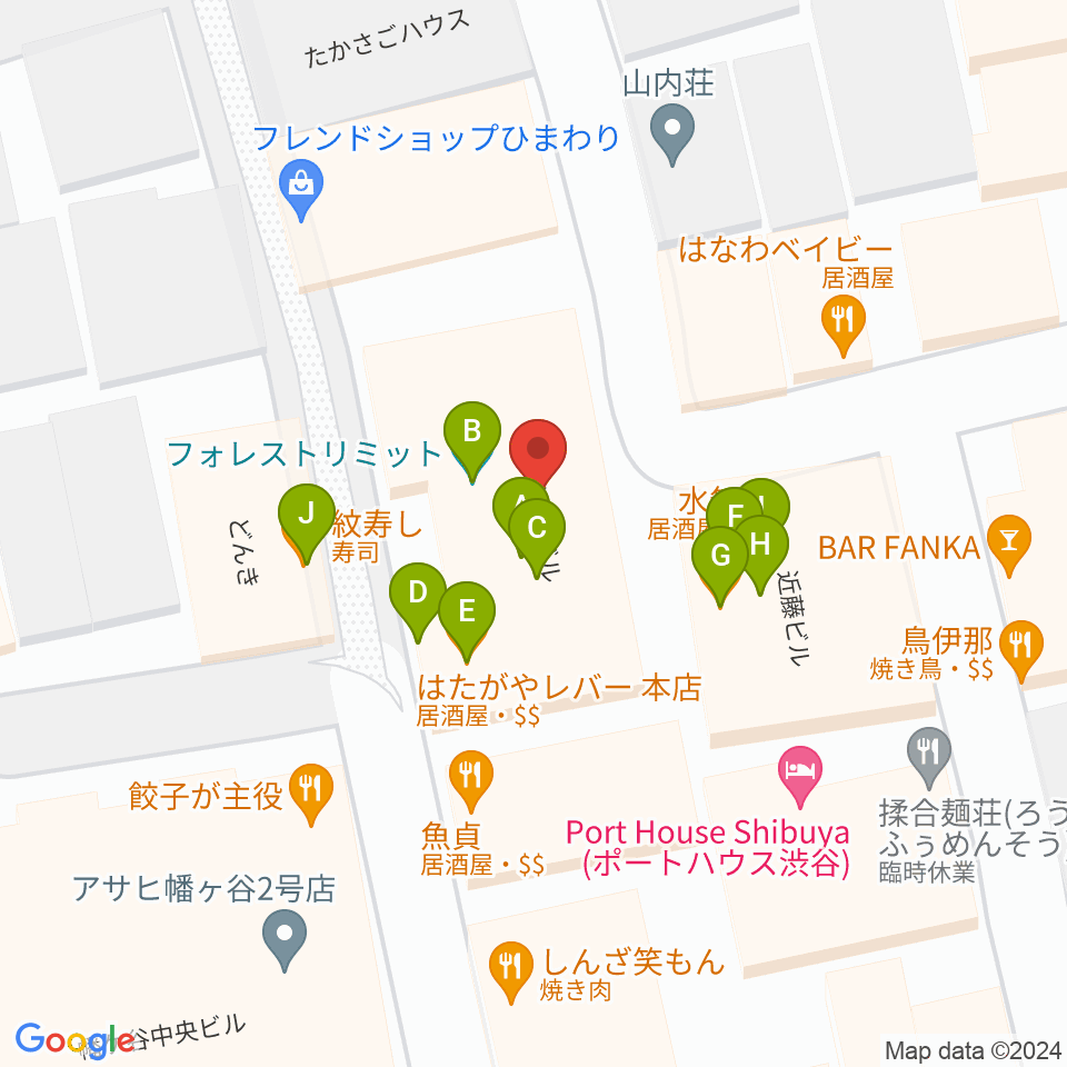 幡ヶ谷フォレストリミット周辺のファミレス・ファーストフード一覧地図