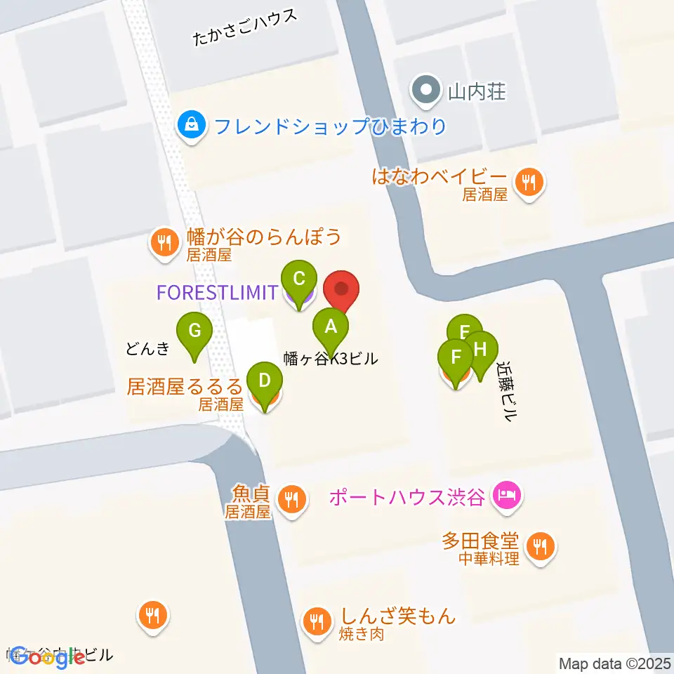 幡ヶ谷フォレストリミット周辺のファミレス・ファーストフード一覧地図