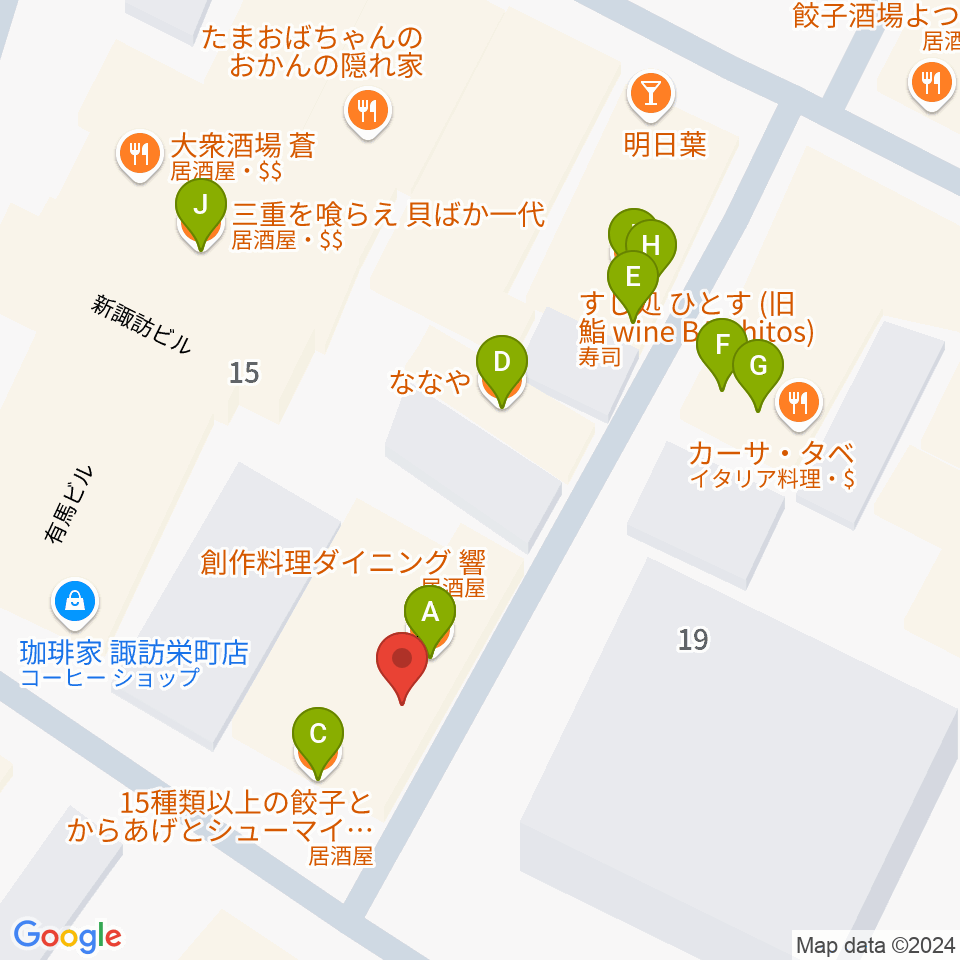 ラストワルツ周辺のファミレス・ファーストフード一覧地図