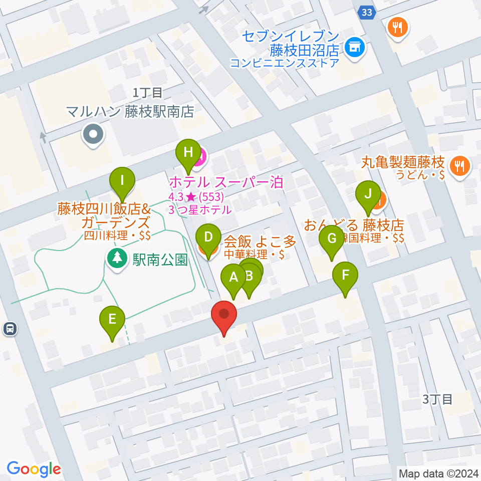 藤枝BODY&SOUL周辺のファミレス・ファーストフード一覧地図