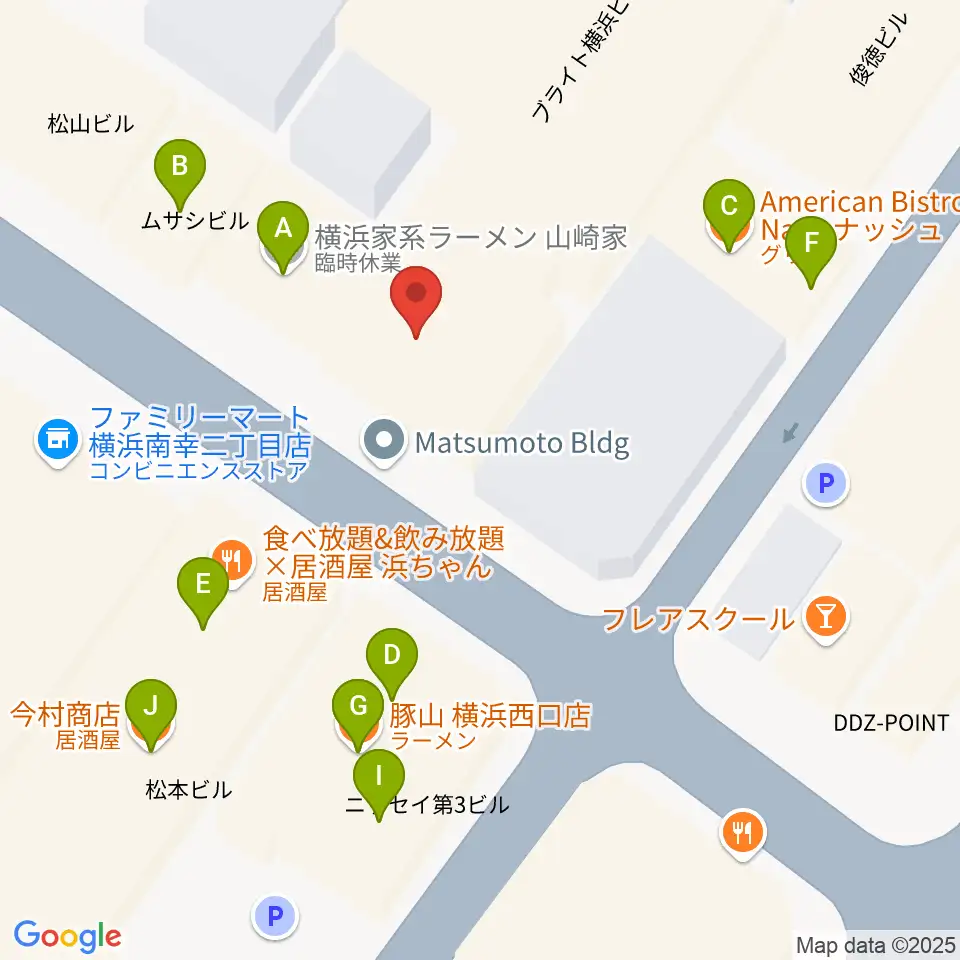 ディスクユニオン横浜西口店周辺のファミレス・ファーストフード一覧地図