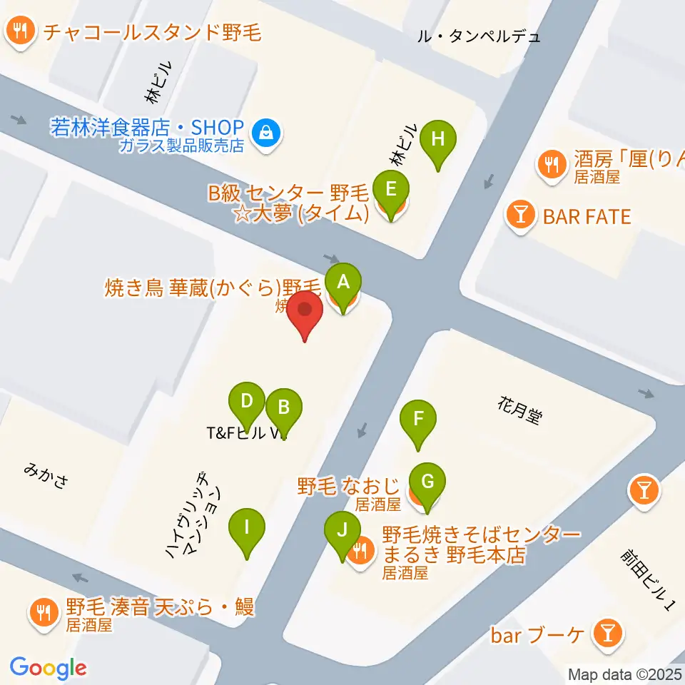 Cabaret Café うっふ周辺のファミレス・ファーストフード一覧地図