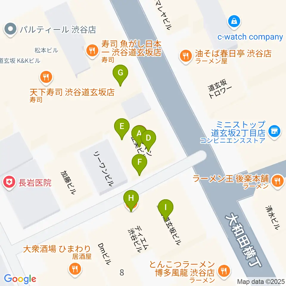 Lighthouse Records周辺のファミレス・ファーストフード一覧地図