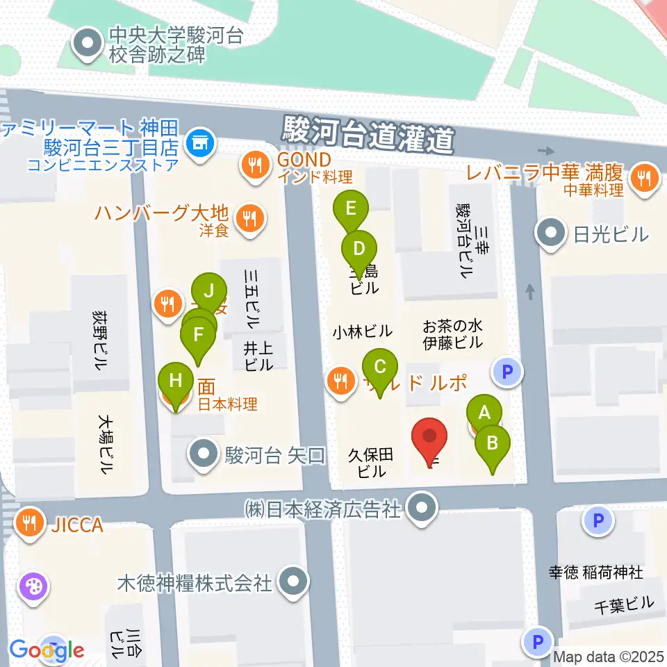 Lighthouse Records周辺のファミレス・ファーストフード一覧地図