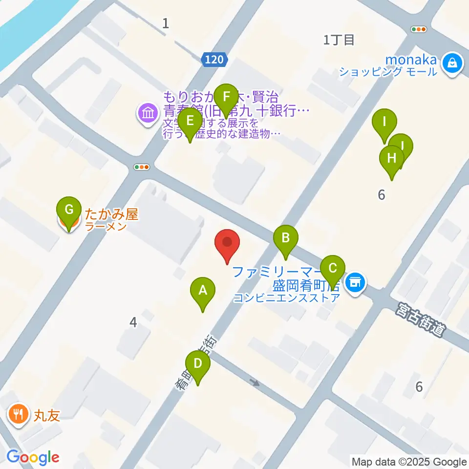 いわてアートサポートセンター風のスタジオ周辺のファミレス・ファーストフード一覧地図