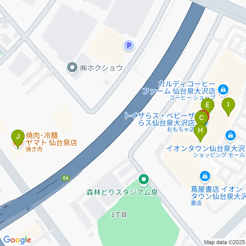 カワイ音楽教室 イオン泉大沢周辺のファミレス・ファーストフード一覧地図