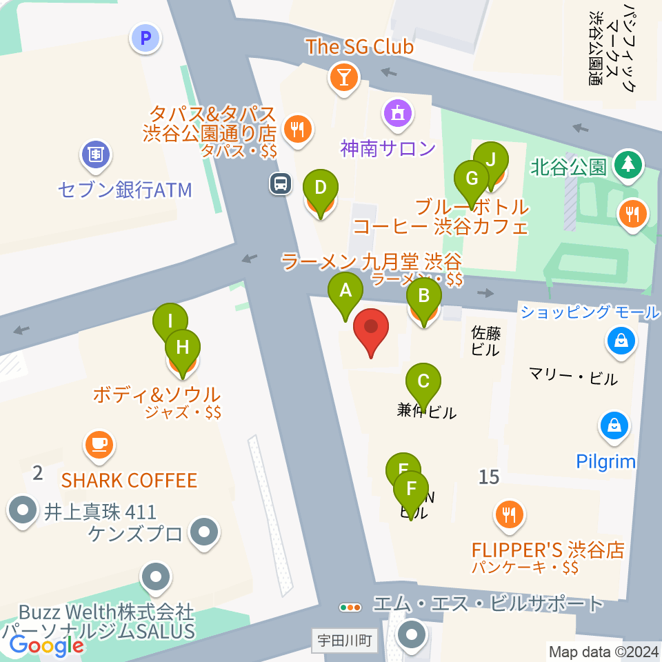 エル・スール・レコーズ周辺のファミレス・ファーストフード一覧地図