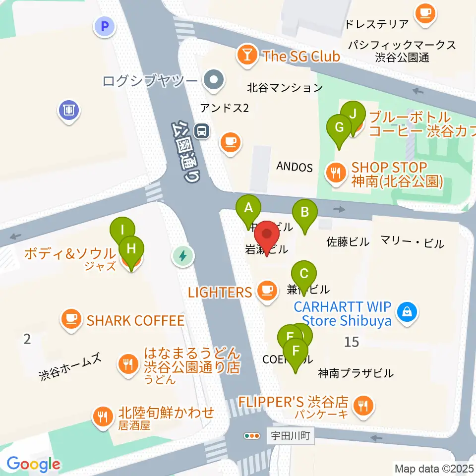 エル・スール・レコーズ周辺のファミレス・ファーストフード一覧地図