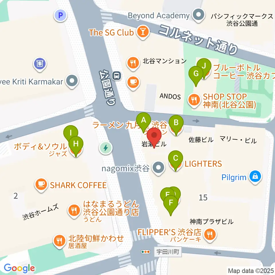 エル・スール・レコーズ周辺のファミレス・ファーストフード一覧地図