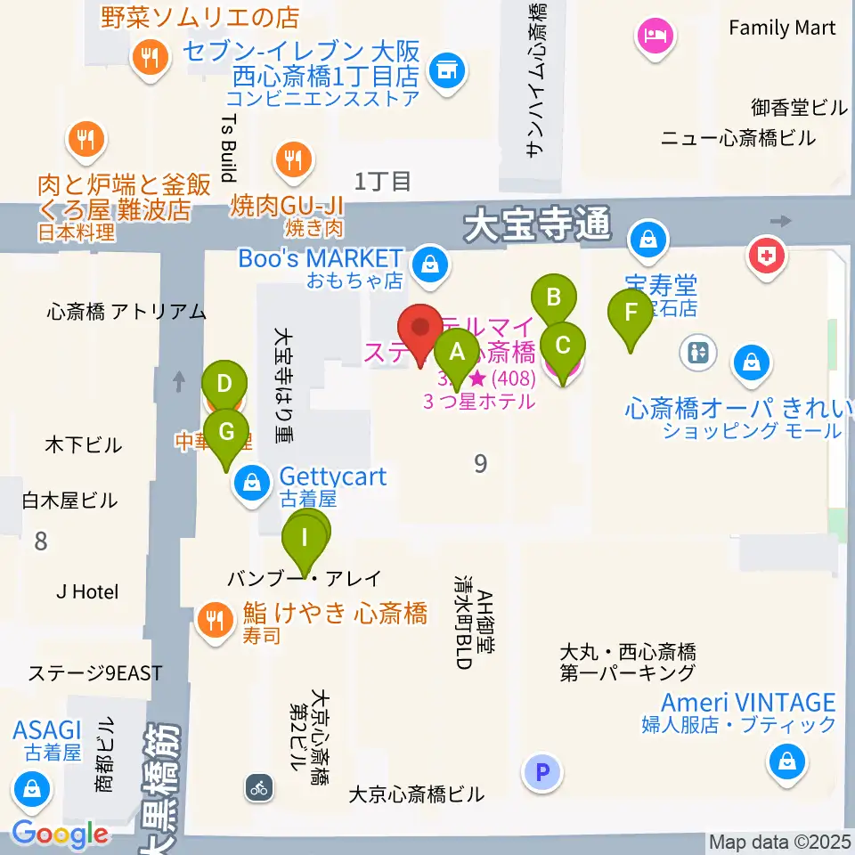 VINYL CHAMBER周辺のファミレス・ファーストフード一覧地図