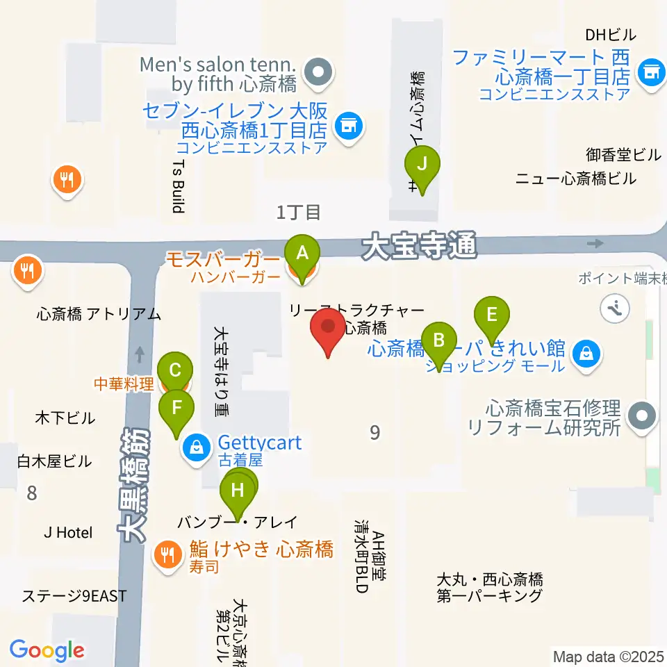 VINYL CHAMBER周辺のファミレス・ファーストフード一覧地図