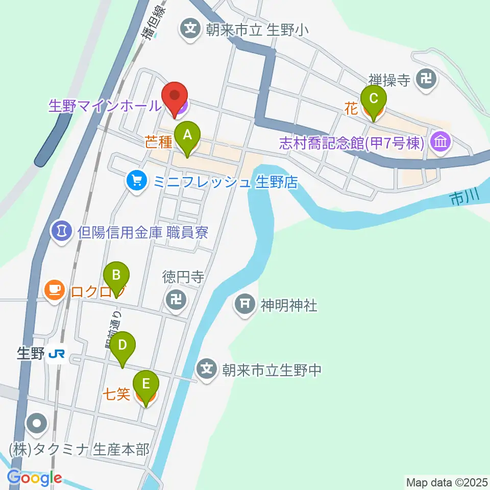 生野マインホール周辺のファミレス・ファーストフード一覧地図