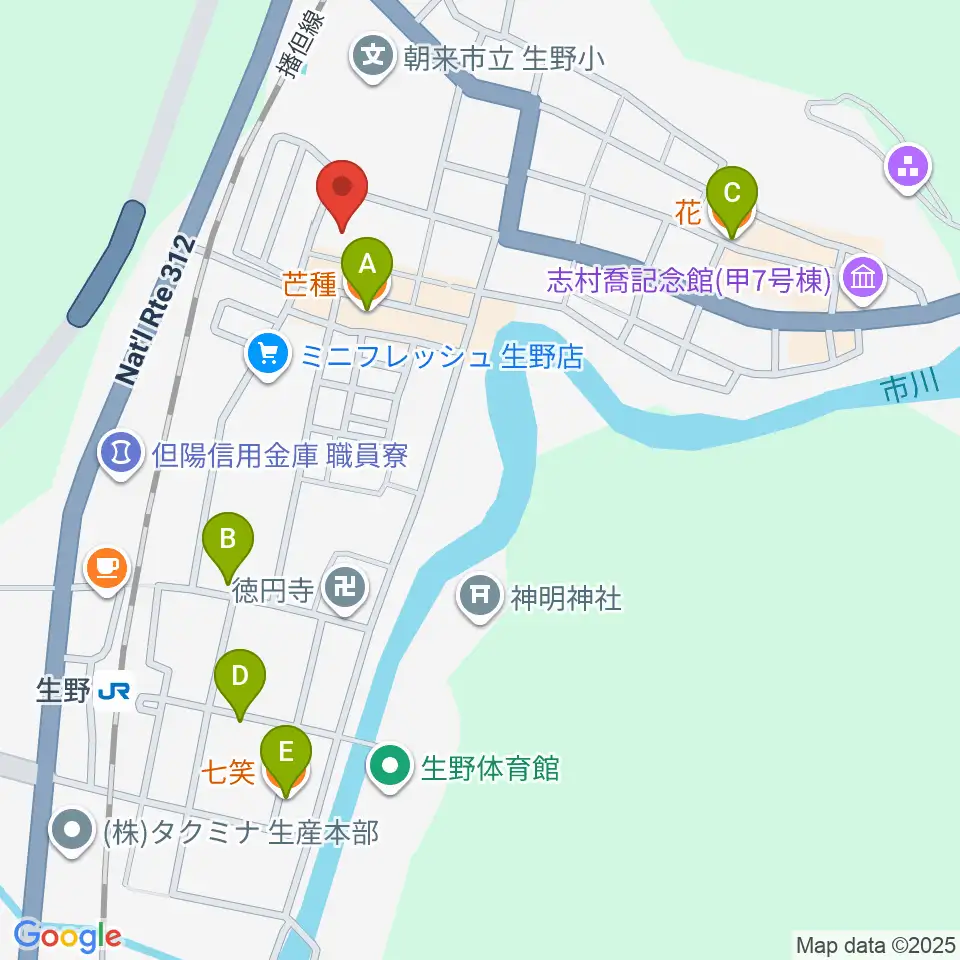 生野マインホール周辺のファミレス・ファーストフード一覧地図